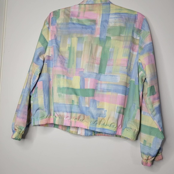 M Chunky watercolor jacket pastel Koret Windbreaker Z - Picture 3 of 10